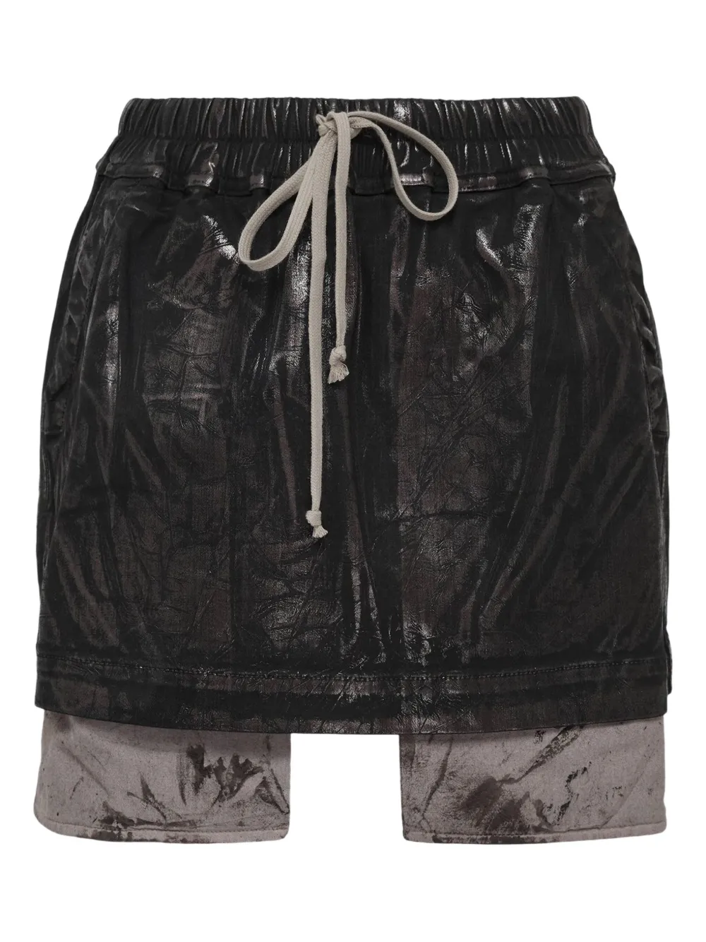 Rick Owens DRKSHDW drawstring megacrust denim skirt | Black | Image 1
