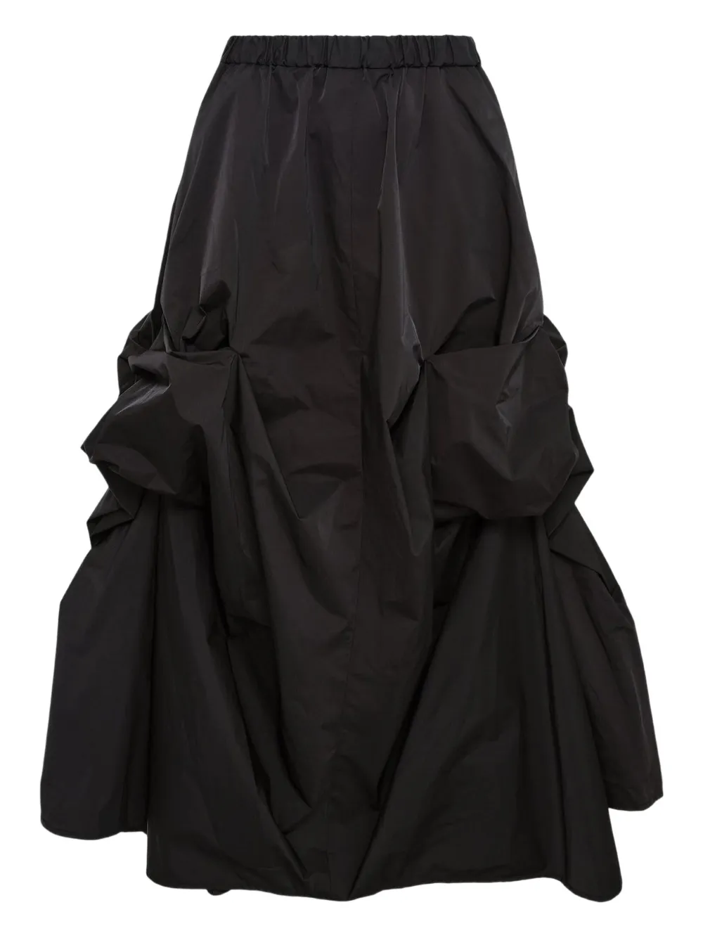 Enföld Ribbon Tucked Midi Skirt In Black