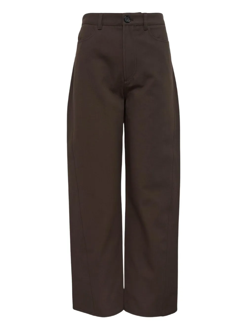 Totême Button-up Tailored Trousers In Brown