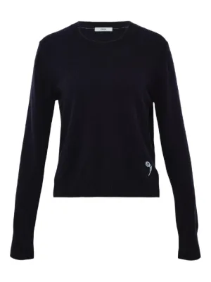 Miu Miu logo-patch long-sleeve T-shirt | Black | FARFETCH