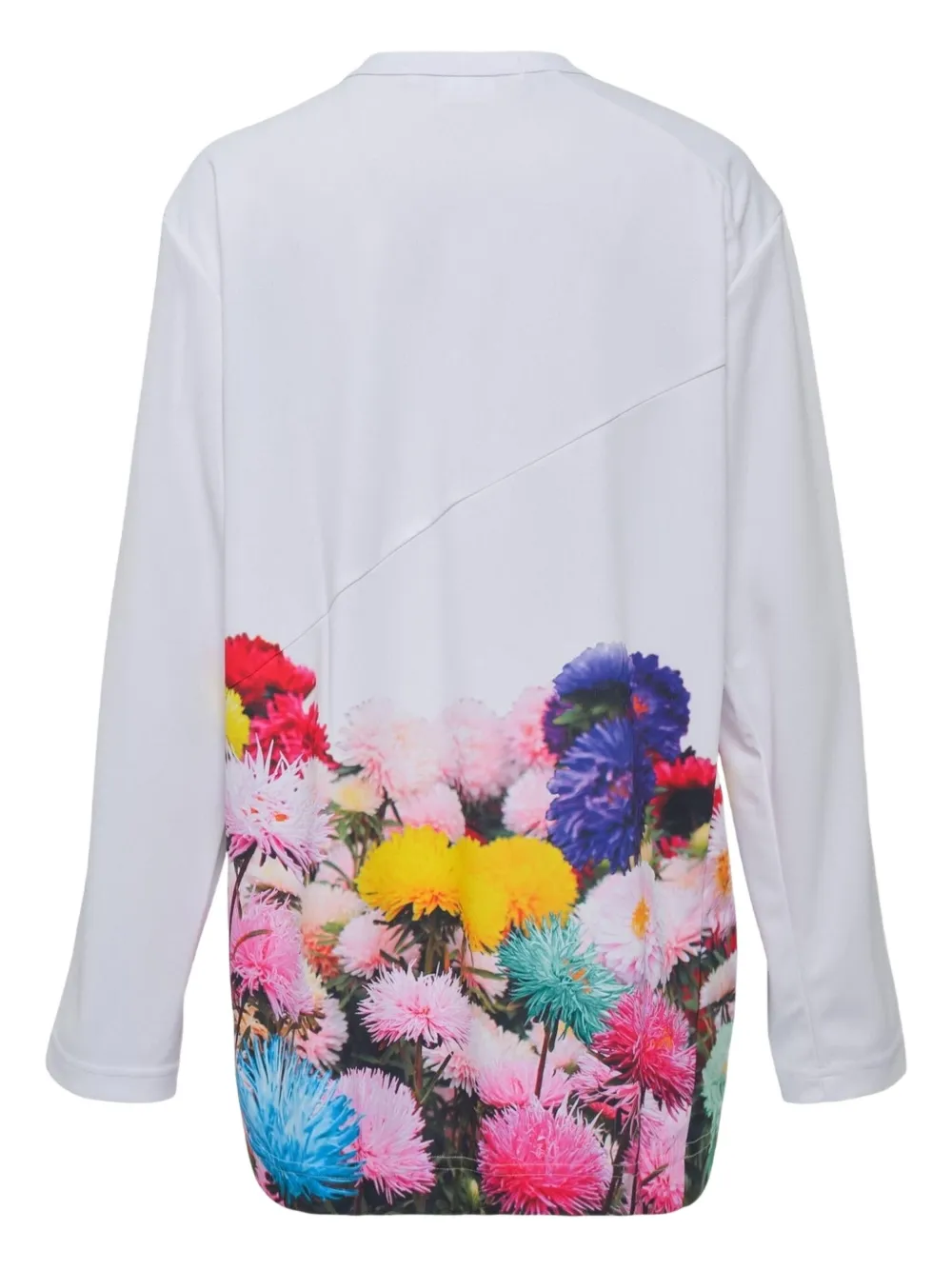 Comme Des Garçons Long-sleeved Floral-print Jersey In White