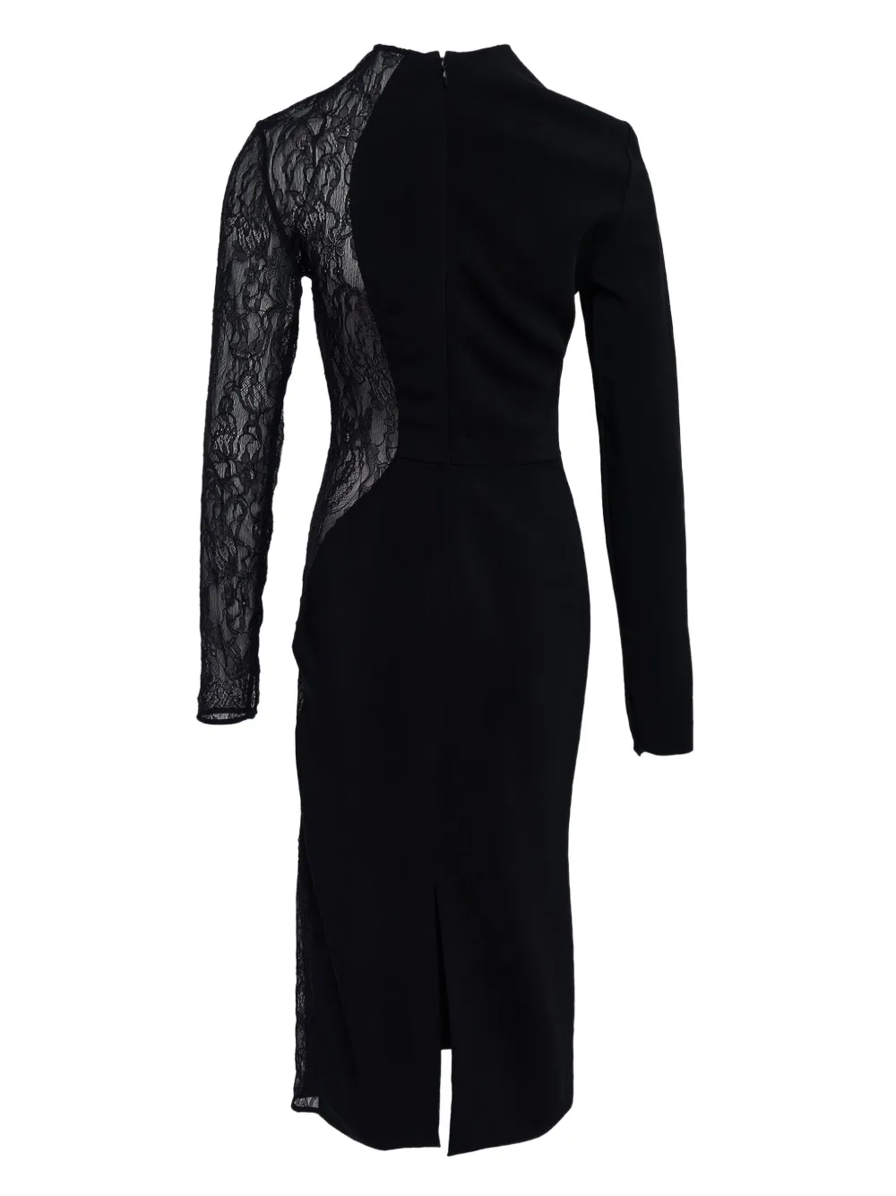 Stella McCartney Miracle lace-trim crepe midi dress - Zwart