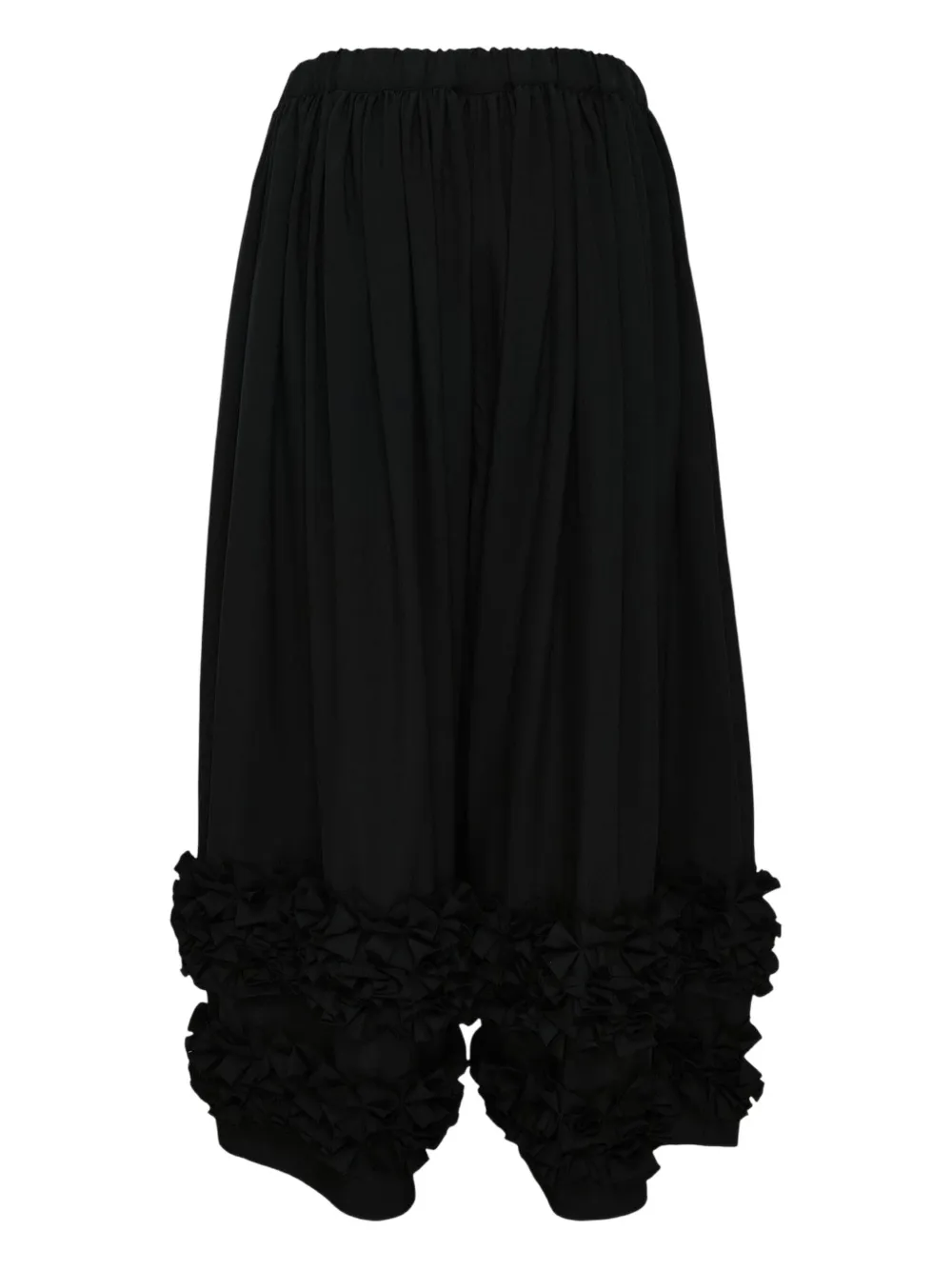 Comme Des Garçons Ruffled-hem Trousers In Black