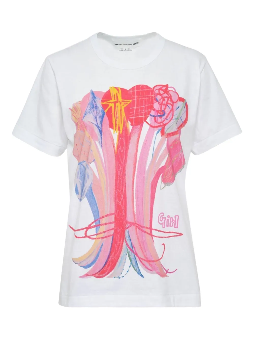Comme Des Garcons Girl X Mao Yoshino Artwork-print T-shirt In White