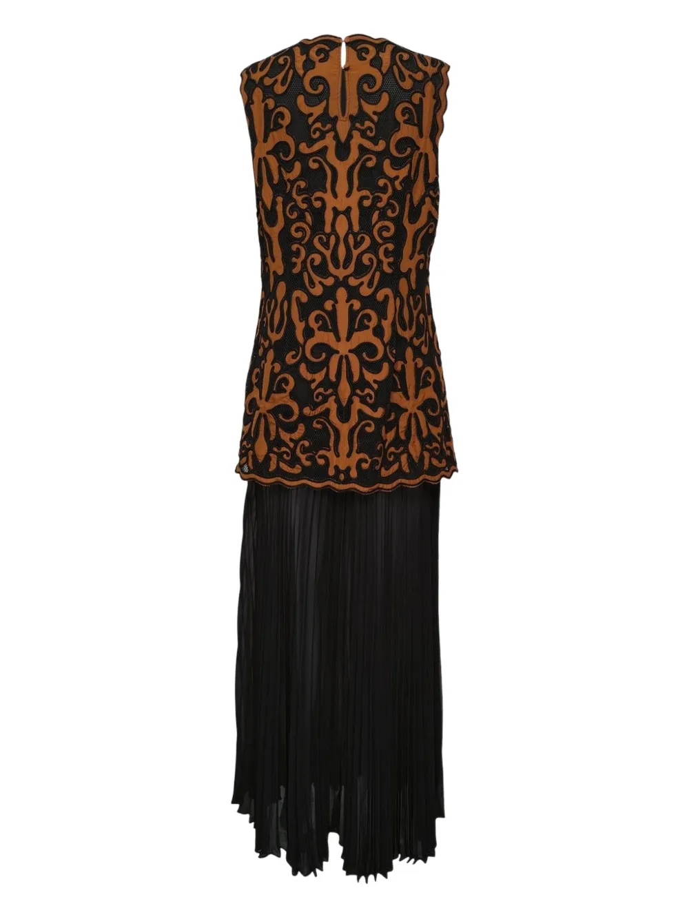 Ulla Johnson Auryn applique sleeveless midi dress - Zwart