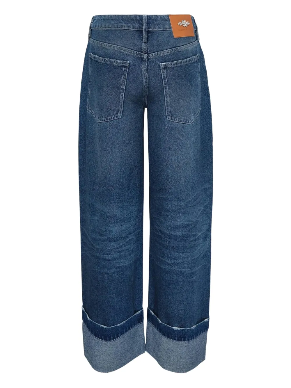 Simone Rocha Womens Distressed Blue Distressed Straight-leg Denim Jeans In Blue