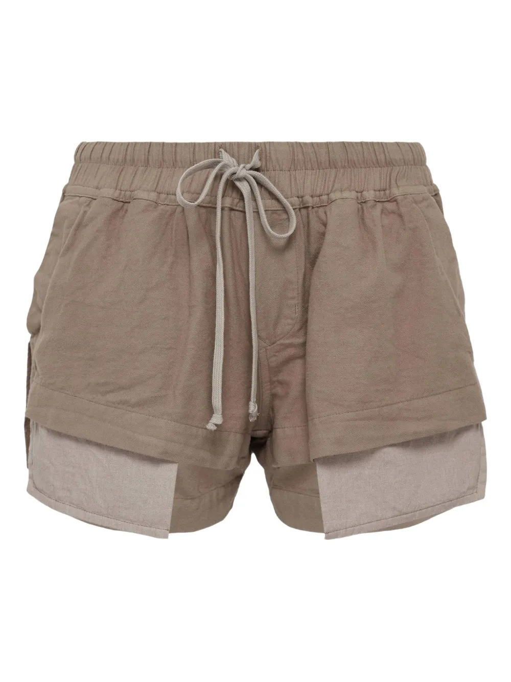 Rick Owens Drkshdw Fog Boxers Flannel Shorts In Brown