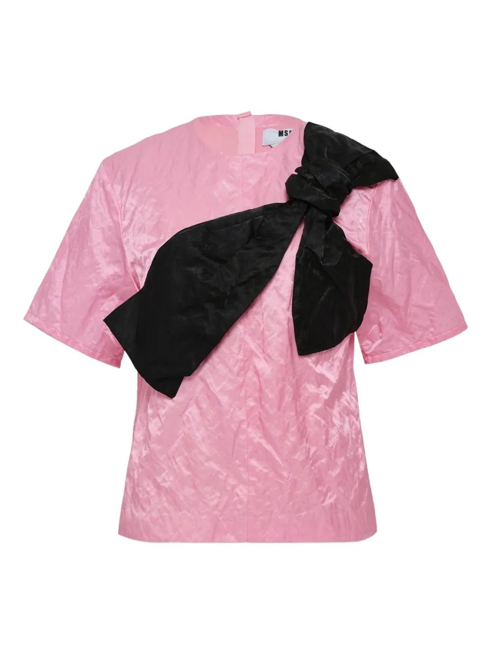 Msgm Diagonal-ribbon Blouse In Pink