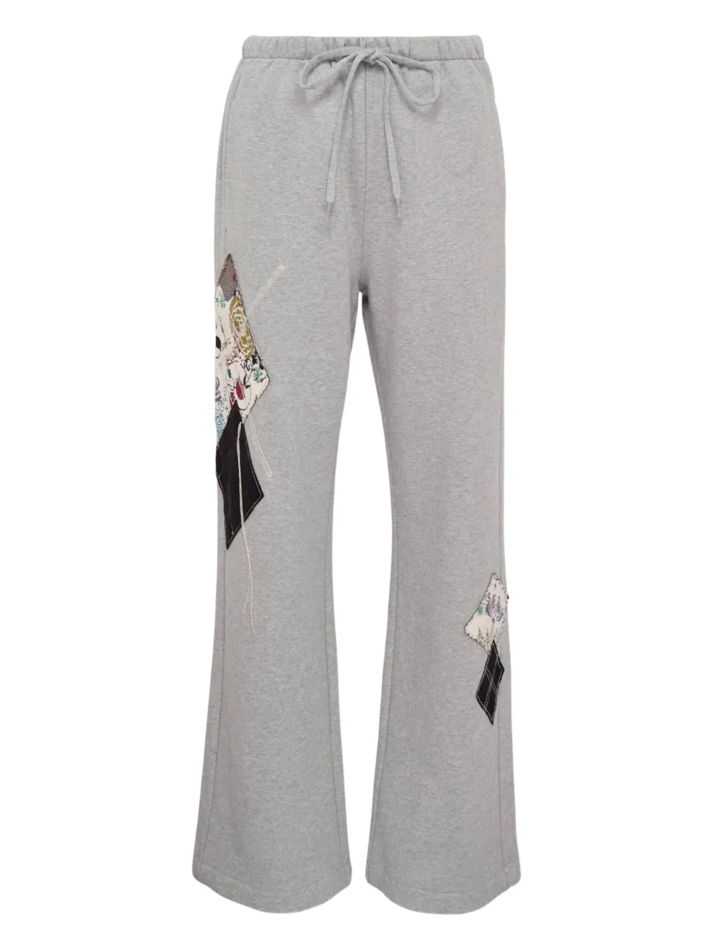 Open Yy Argyle-patched Track Pants In Gray