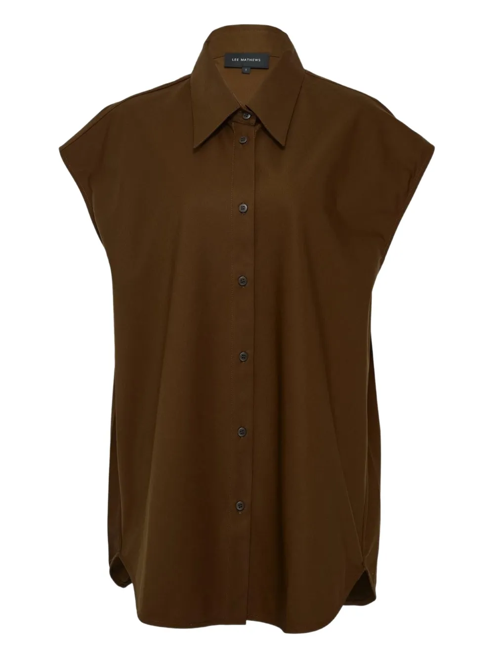 Lee Mathews Spencer Sleeveless Shirt In Brown