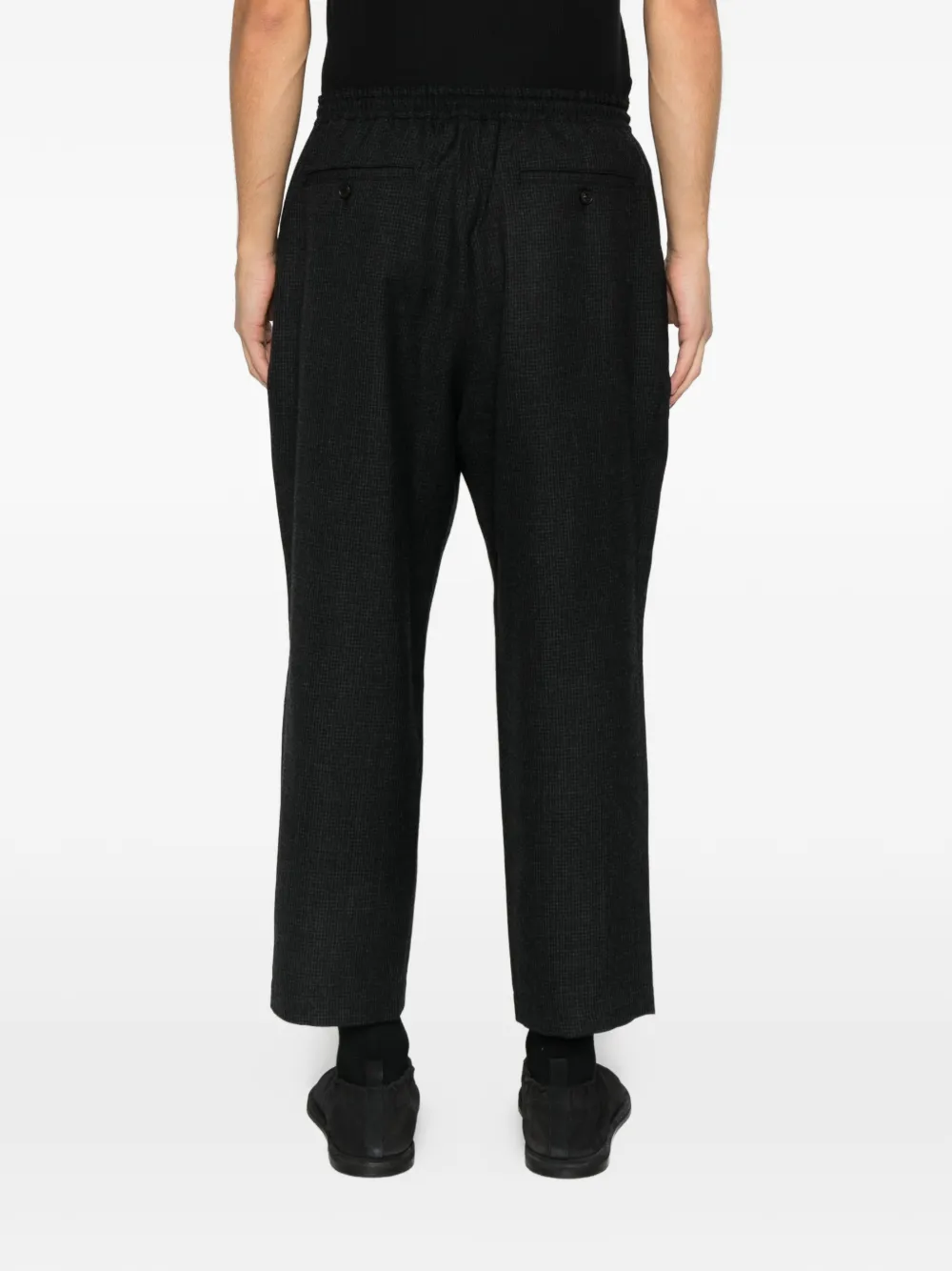 Comme des Garçons Homme Wollen broek met pied-de-poule print Zwart