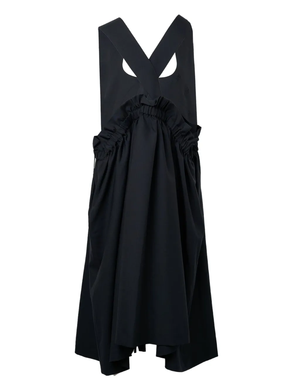 Noir Kei Ninomiya Tropical Pinafore ruffled dress - Zwart