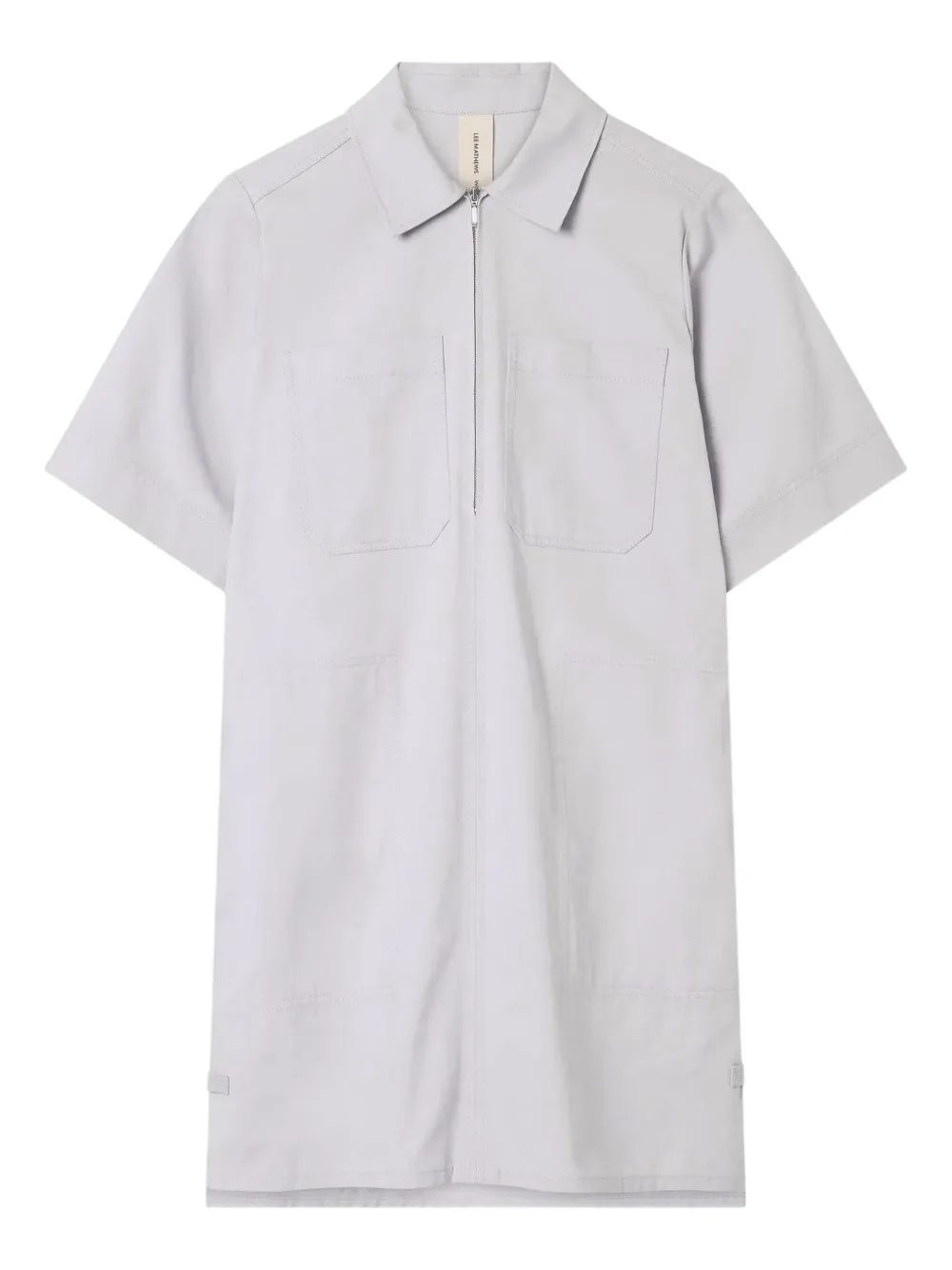 Lee Mathews Patch-pocket Half-zip Mini Dress In White