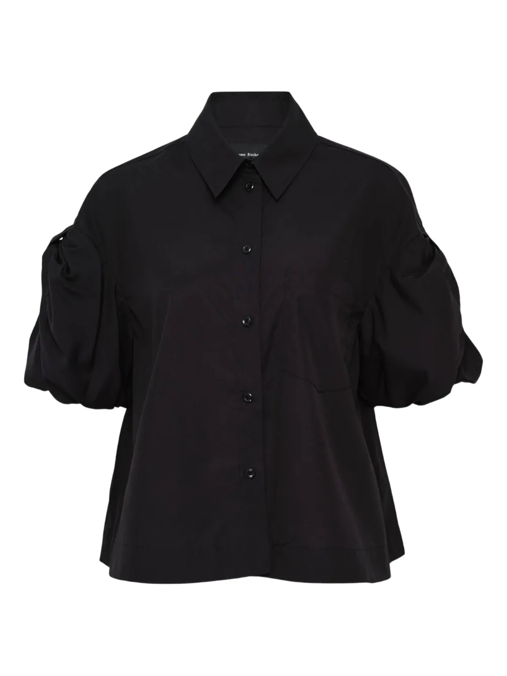 Simone Rocha Puff Bow Sleeve Shirt In Black