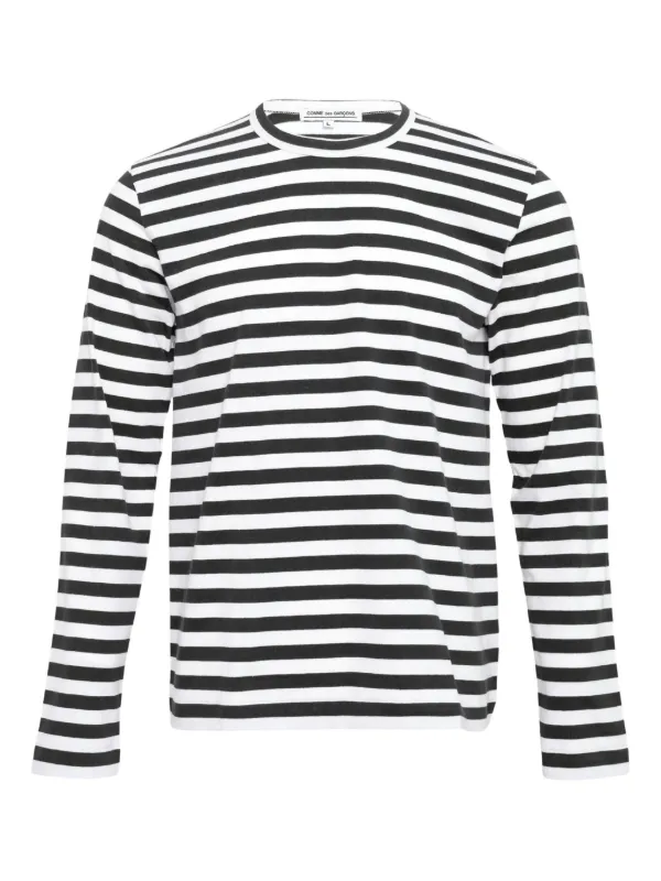 COMME des GARÇONS PLAY ストライプロングTシャツ XXL Comme Des Garçons ストライプ ロングTシャツ | ホワイト | FARFETCH JP