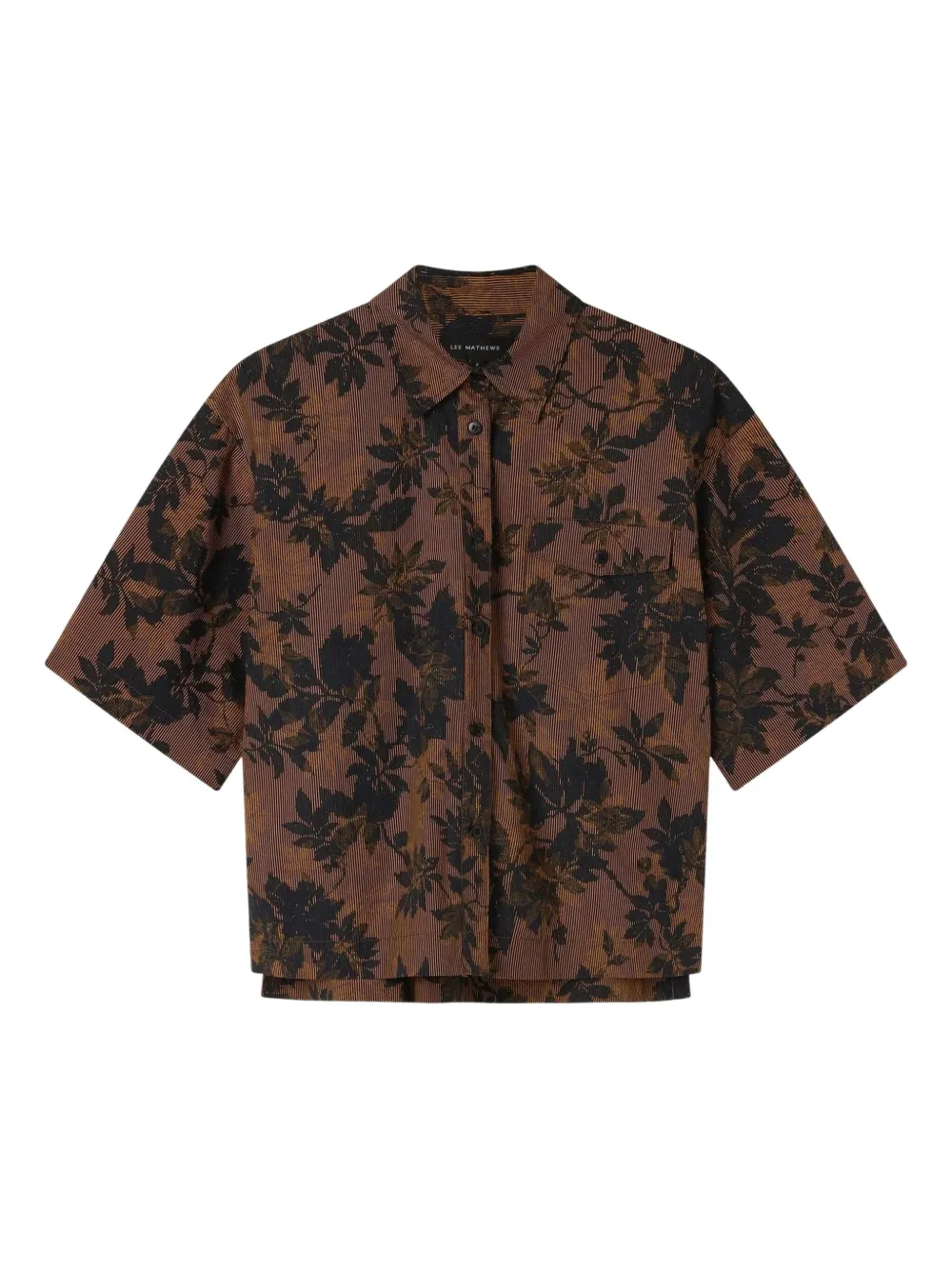 Lee Mathews Ivy Floral-pattern Shirt In Brown