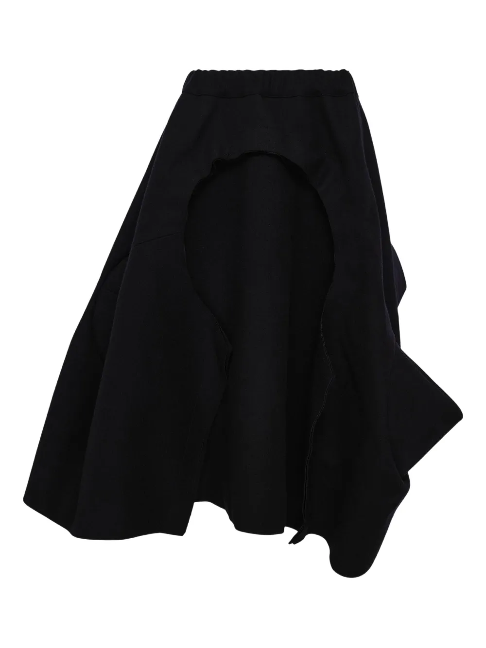 Comme Des Garçons Asymmetric-hem Midi Skirt In Black