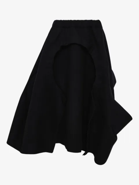Comme Des Garçons falda midi con dobladillo asimétrico