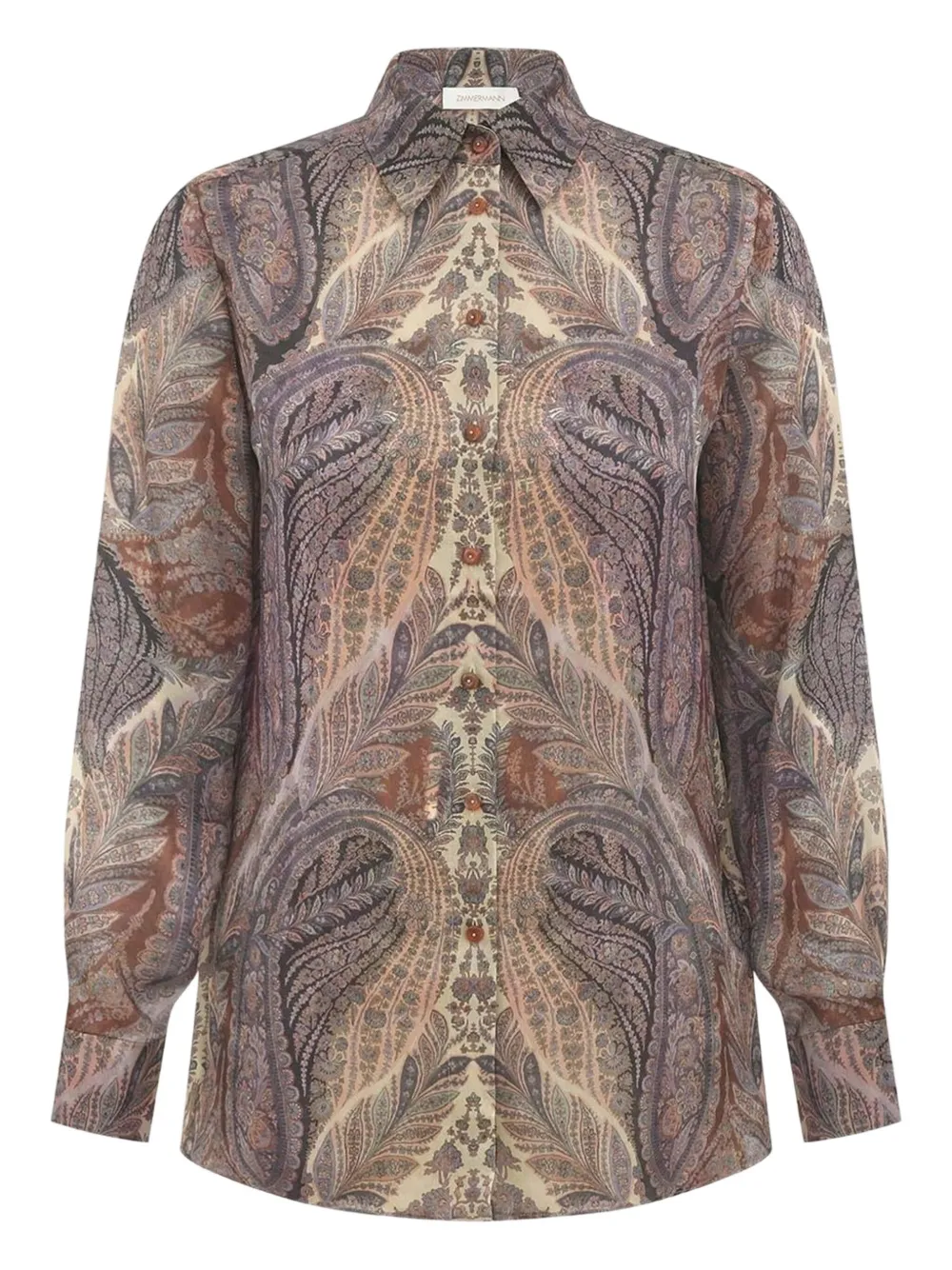 Zimmermann Satin Shirt In Brown