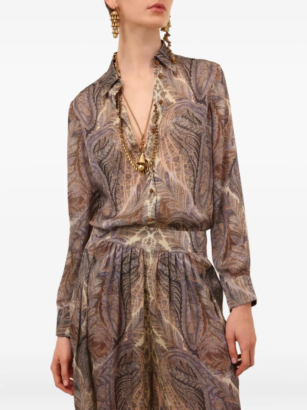 ZIMMERMANN satin shirt - Bruin