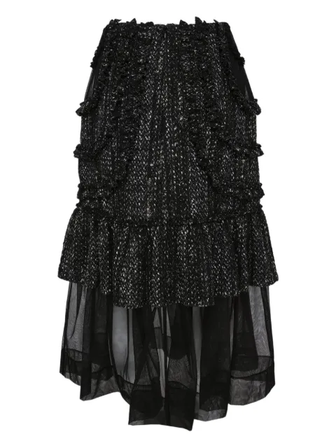 Simone Rocha multi-frill patchwork midi skirt