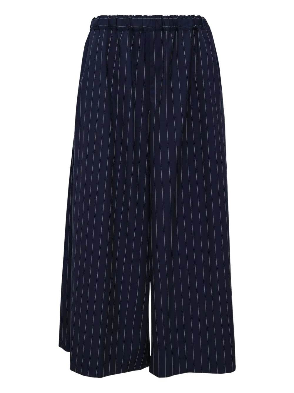 Comme Des Garçons Stripe Wool Trousers In Blue