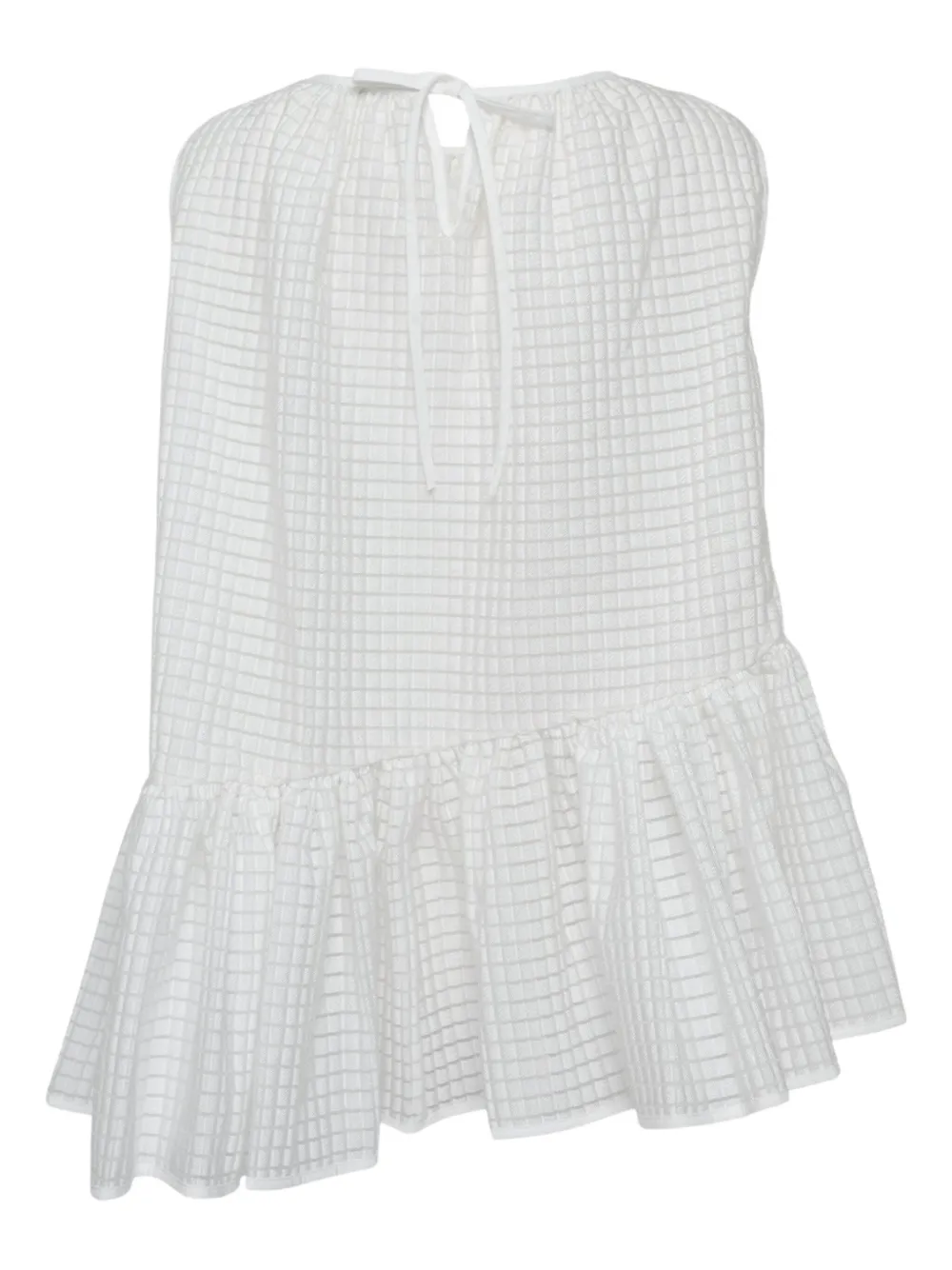 Cecilie Bahnsen Bettina asymmetric-hem sleeveless blouse - Wit