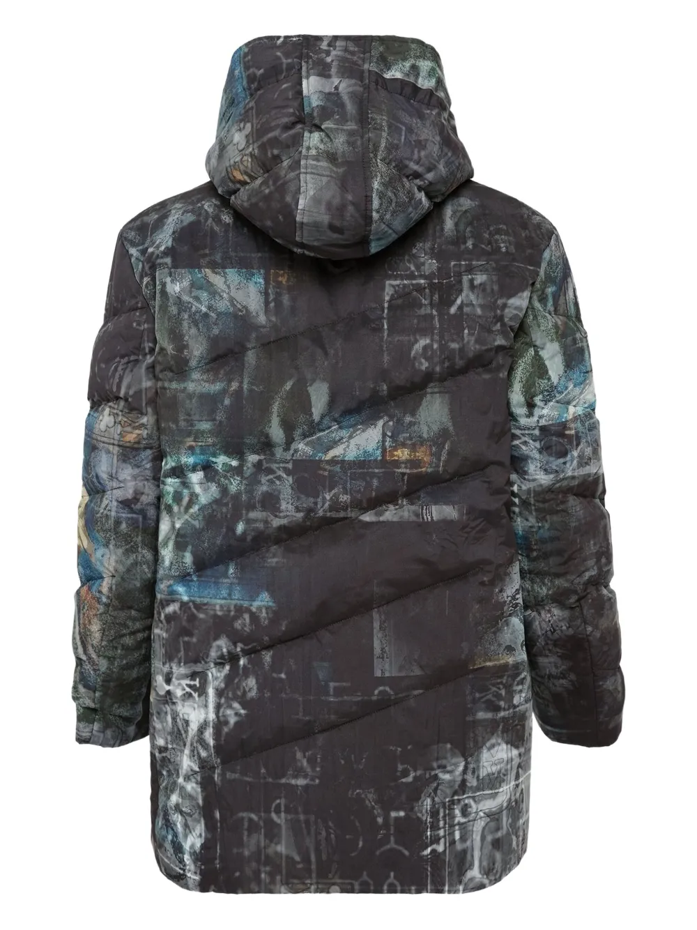 Yohji Yamamoto Graphic-print Padded Jacket In Multi