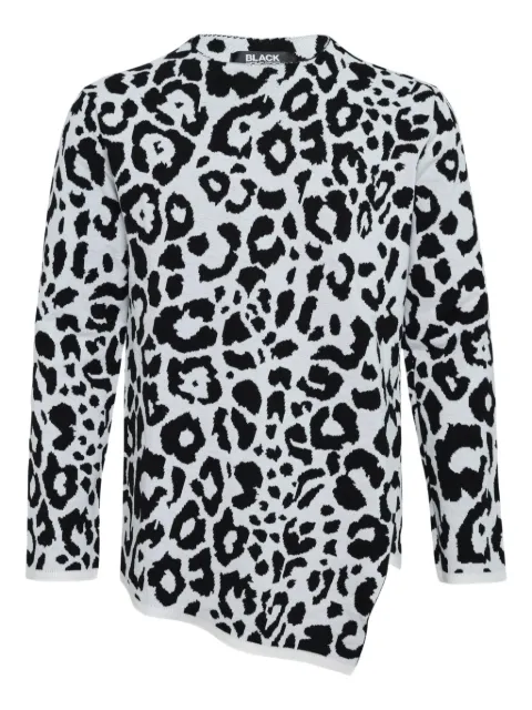 Black Comme Des Garçons leopard-pattern knit sweater