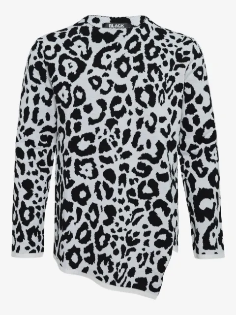 Black Comme Des Garçons leopard-pattern knit sweater