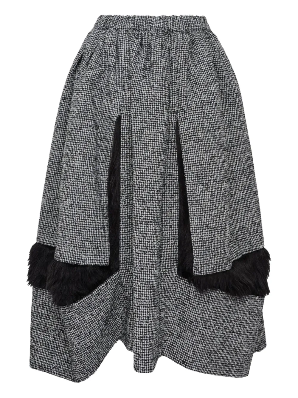 Comme Des Garçons Elasticated-waistband Midi Skirt In Black