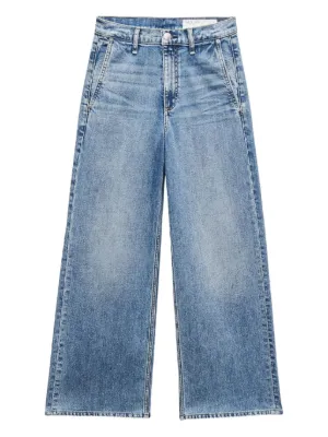 MM6 Maison Margiela wide-leg Cotton Jeans | Blue | FARFETCH