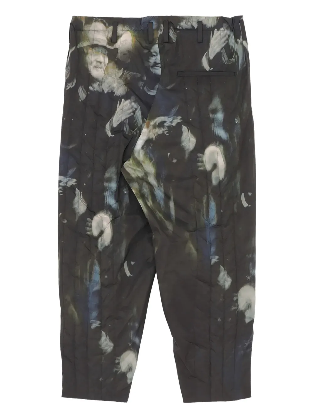 Yohji Yamamoto printed padded pants - Zwart