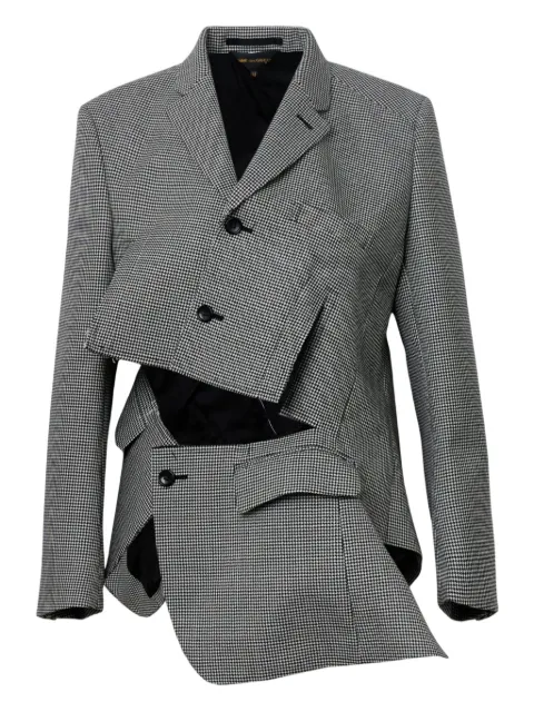 Comme Des Garçons houndstooth-pattern cutting-out jacket
