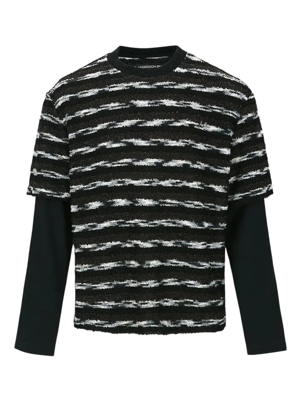 Andersson Bell stripe layered sweater | Black | Image 1