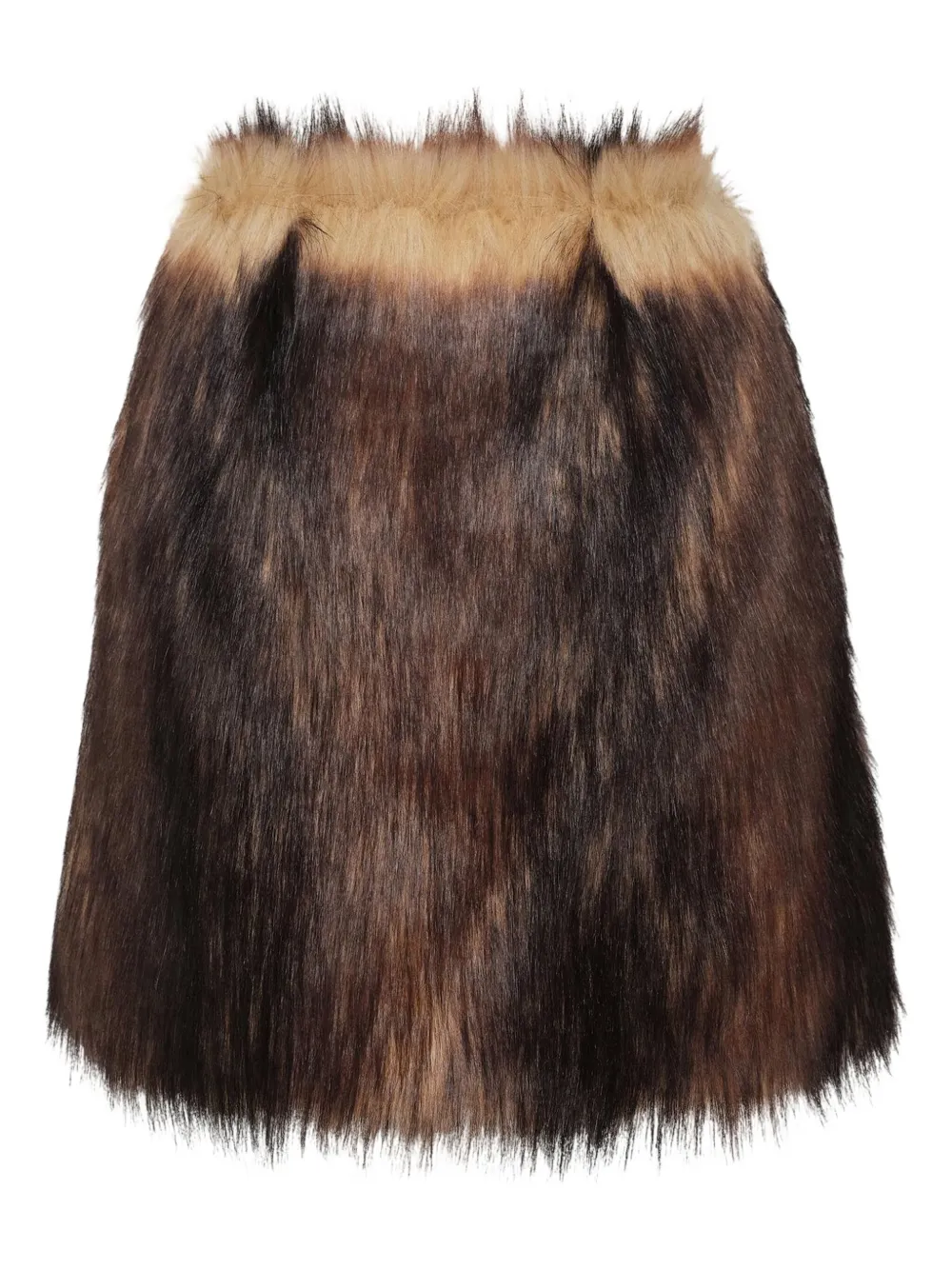 Simone Rocha Faux-fur Mini Skirt In Brown