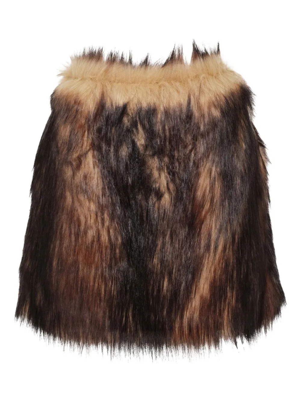 Simone Rocha Faux-fur Mini Skirt In Brown