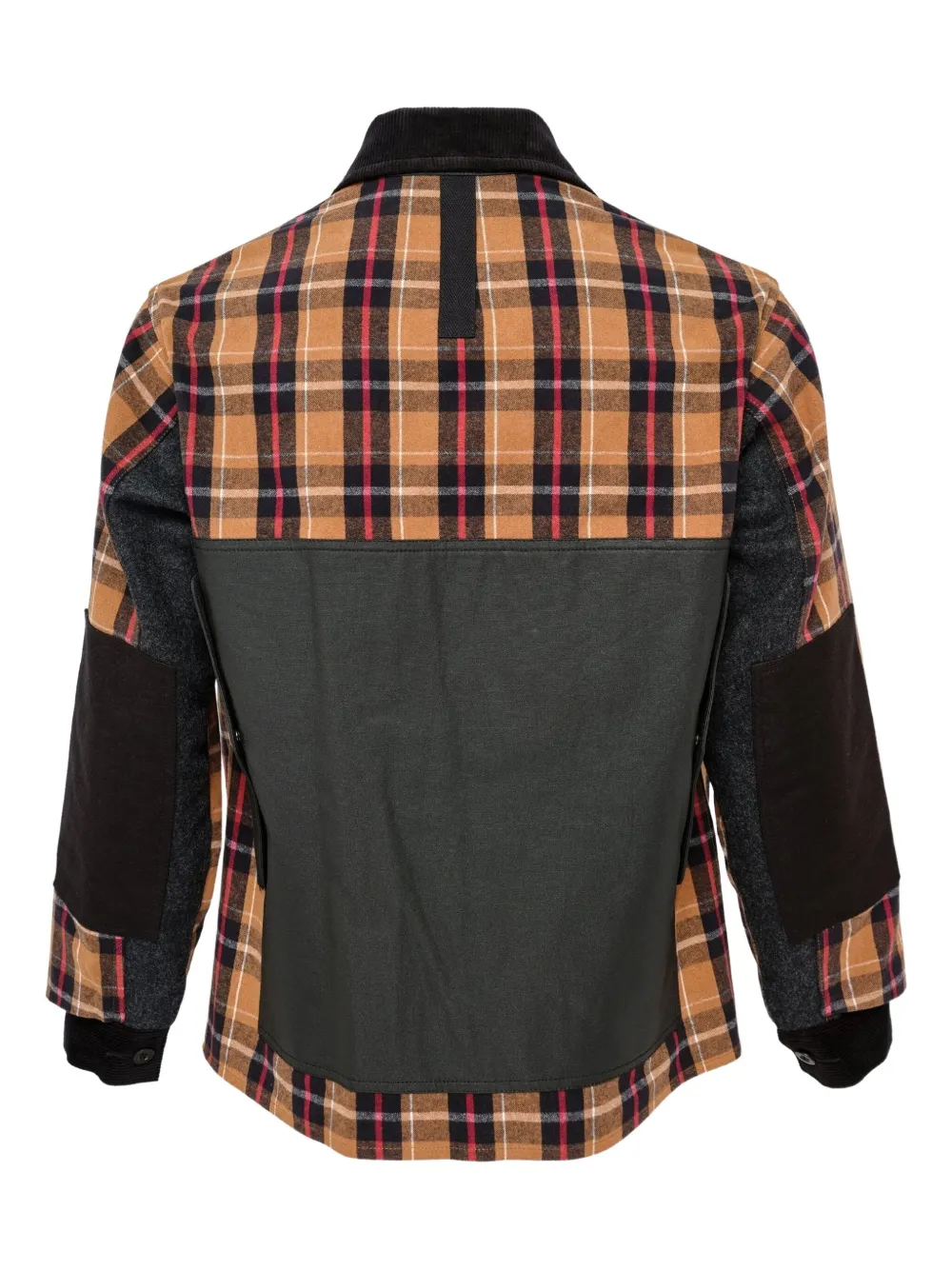 Junya Watanabe Check-pattern Cotton Shirt Jacket In Brown