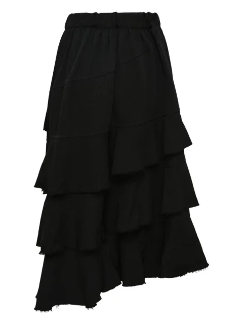 Black Comme Des Garçons layered-design midi skirt