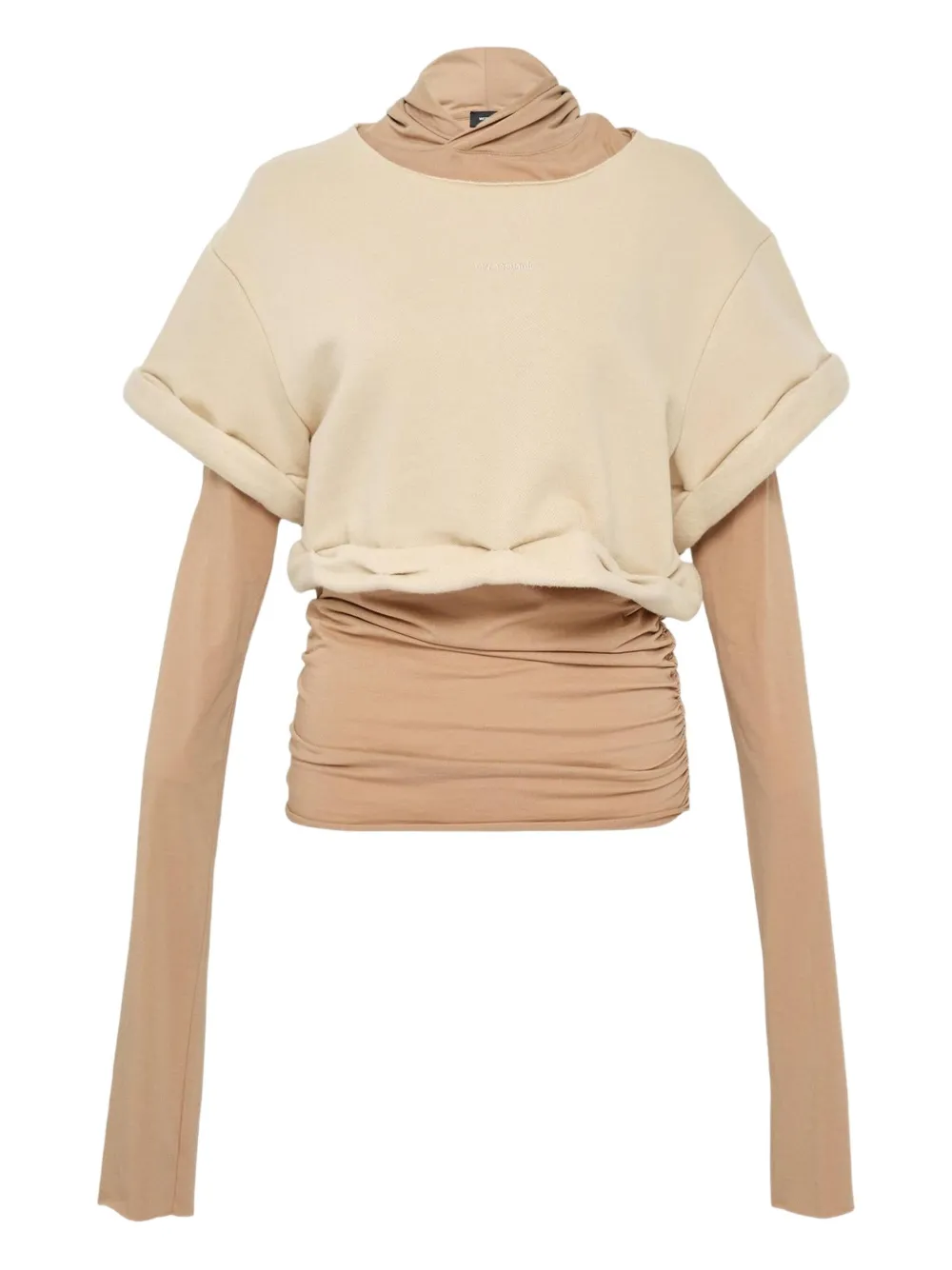 We11done layered hoodie - Neutrals