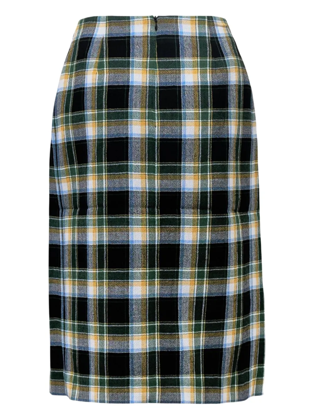 Shushu-tong Pleated Checked Skirt In Green
