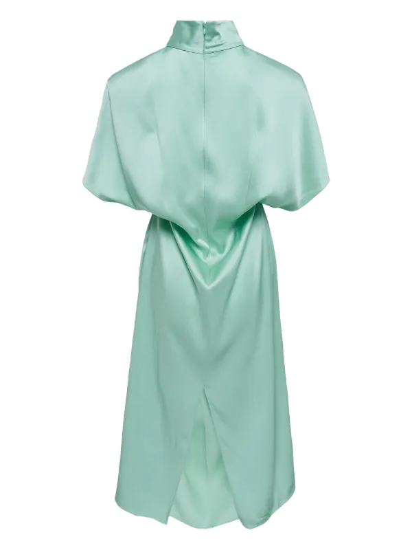 Stella McCartney Twist short-sleeve Midi Dress | Green | FARFETCH