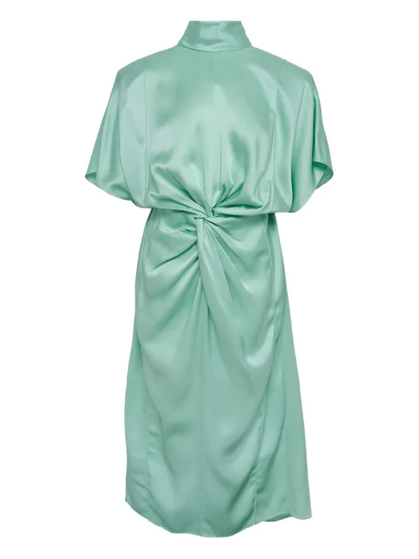 Stella McCartney Twist short-sleeve Midi Dress | Green | FARFETCH