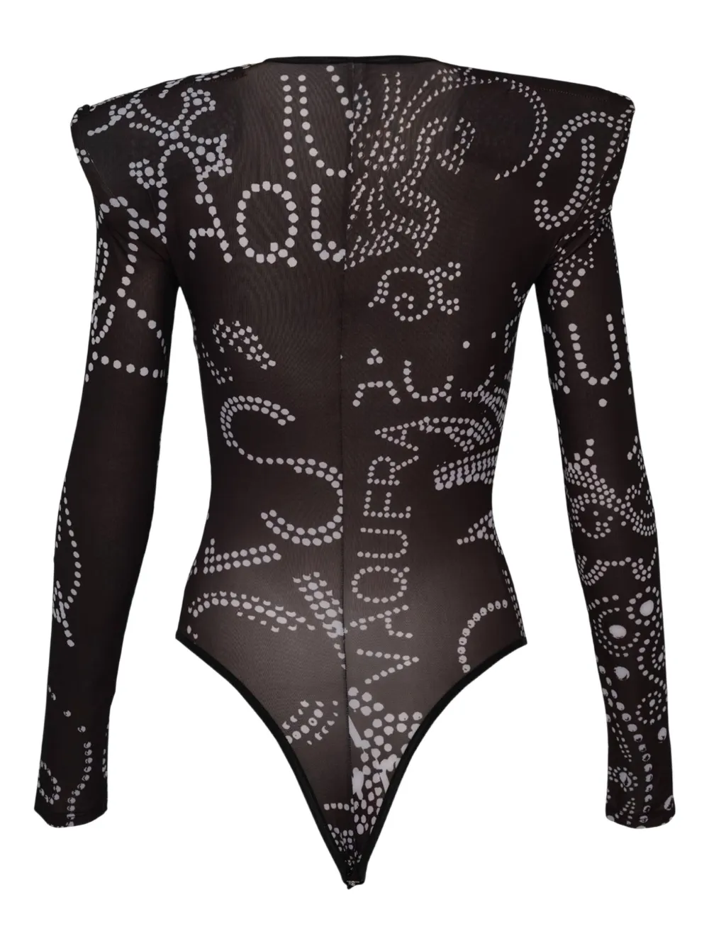 Vaquera printed shoulder-pad top - Zwart