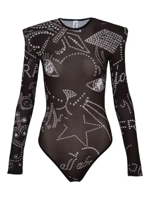 Vaquera printed shoulder-pad top