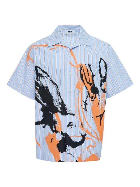 MSGM striped printed shirt