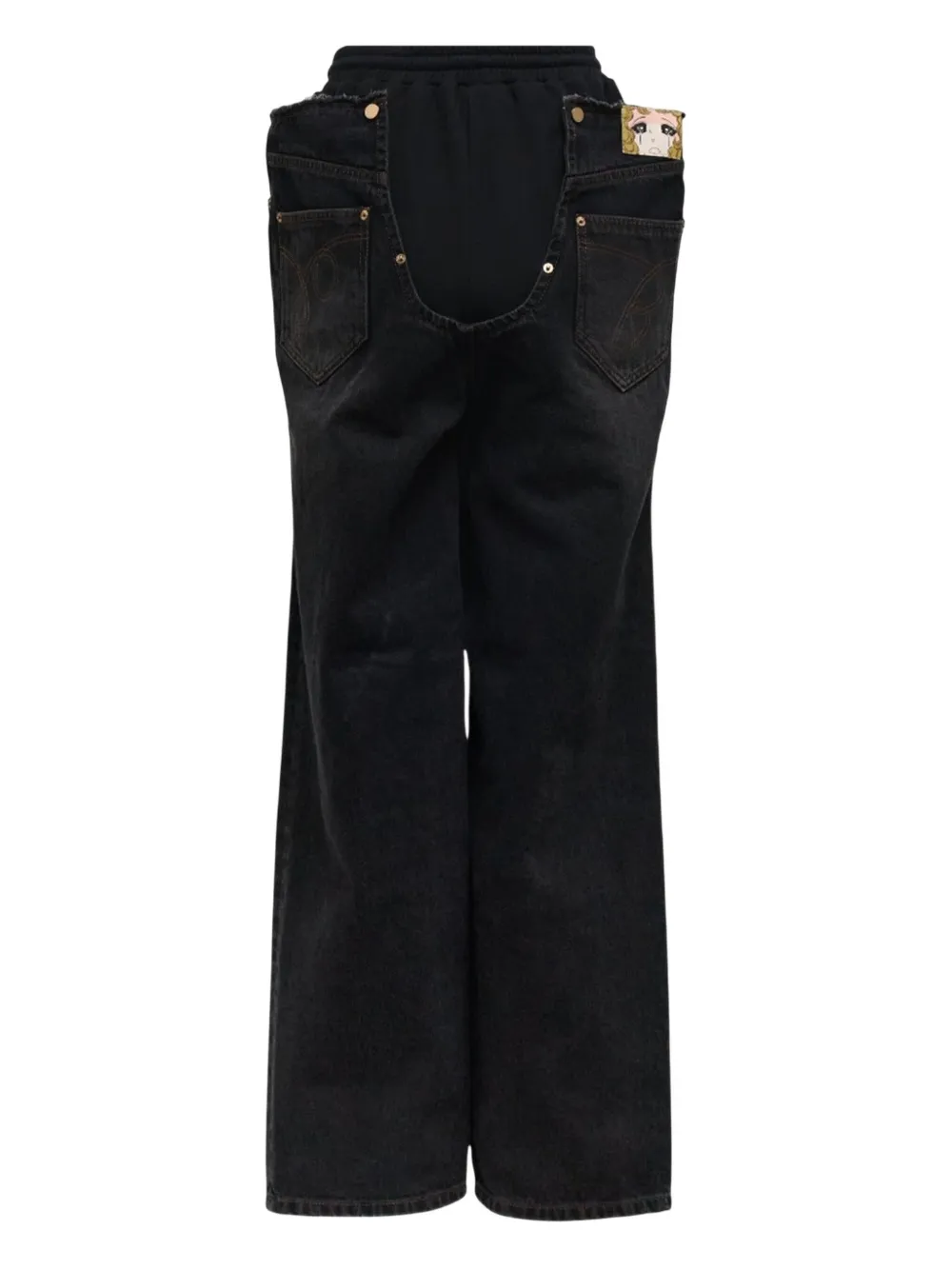 PushBUTTON layered jeans - Zwart