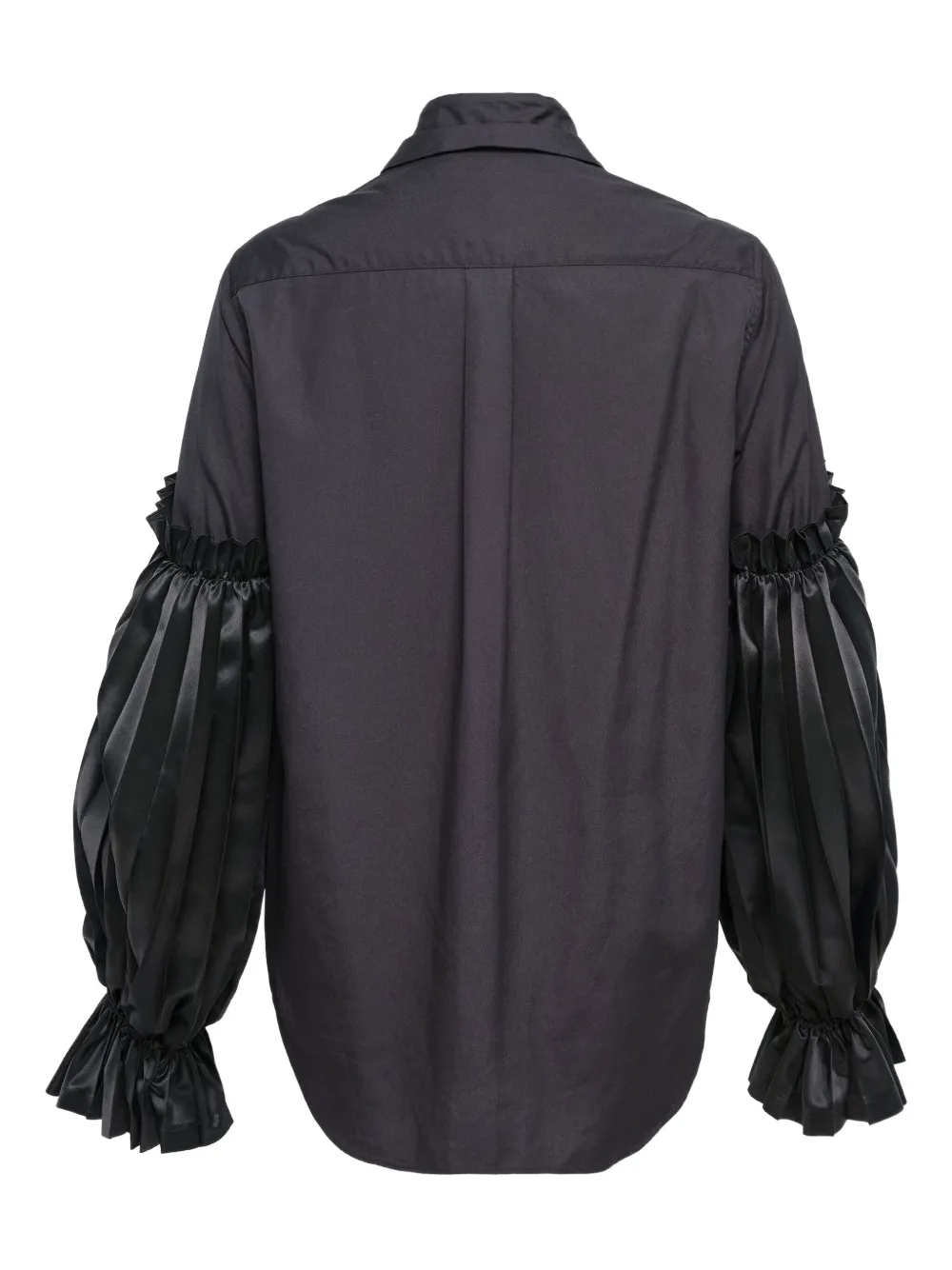 Noir Kei Ninomiya ruffled long-sleeve blouse - Zwart
