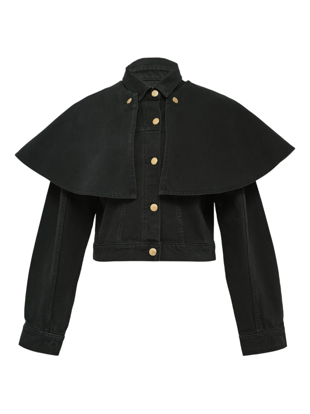 Ulla Johnson The Agata Cape Denim Jacket In Black