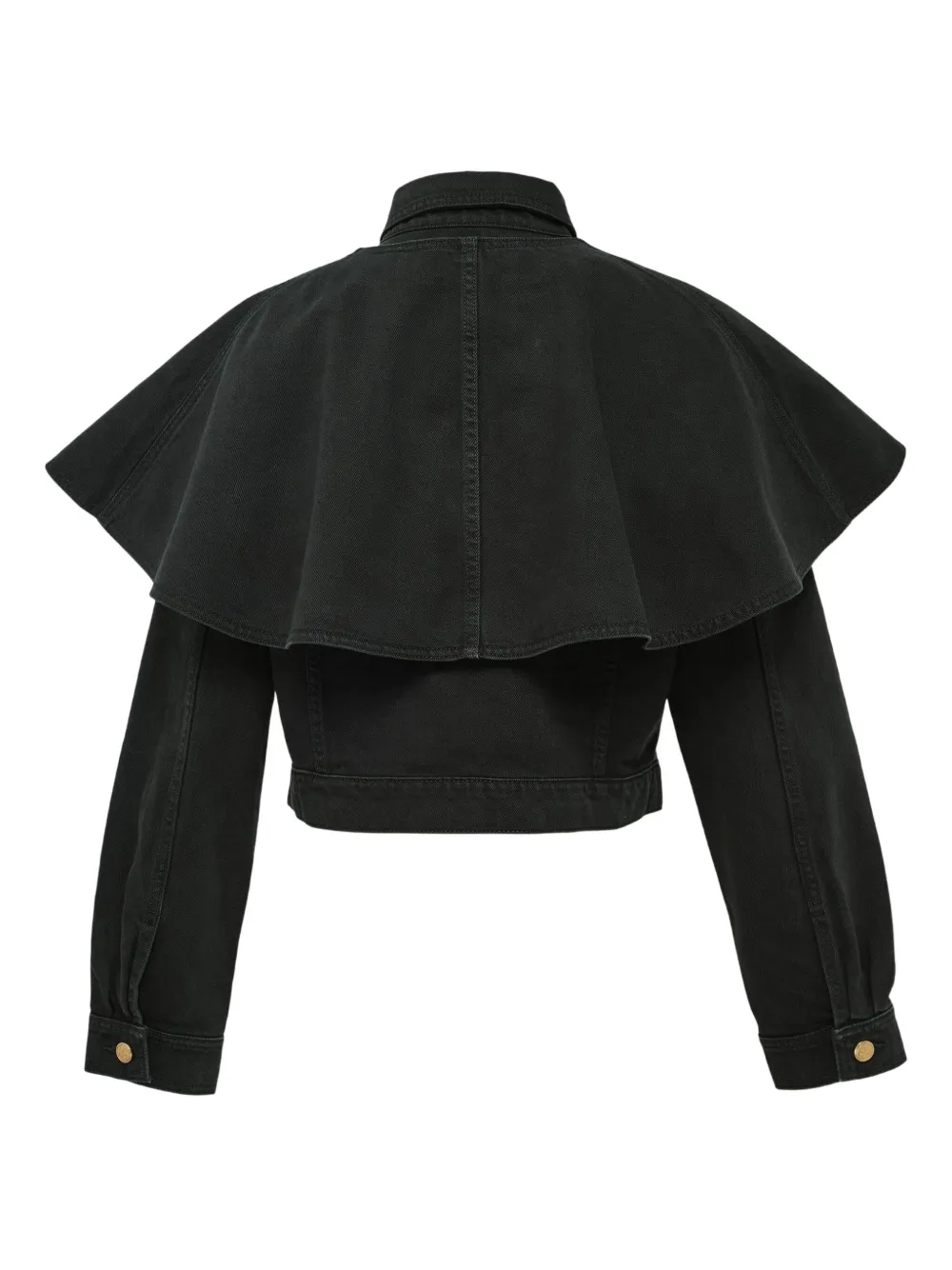 Ulla Johnson The Agata Cape Denim Jacket In Black